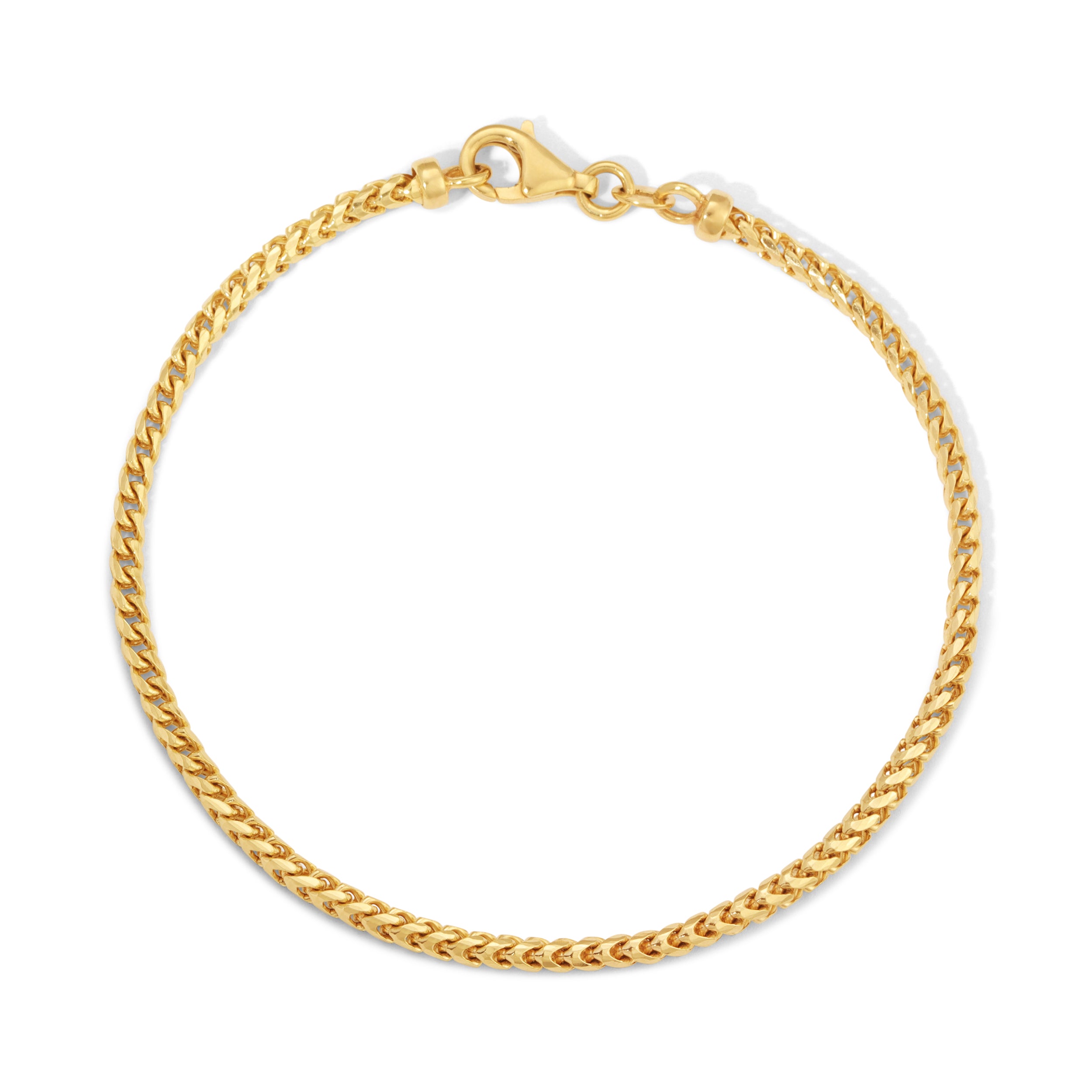 2.5MM Plain Franco Bracelet (Solid Gold)