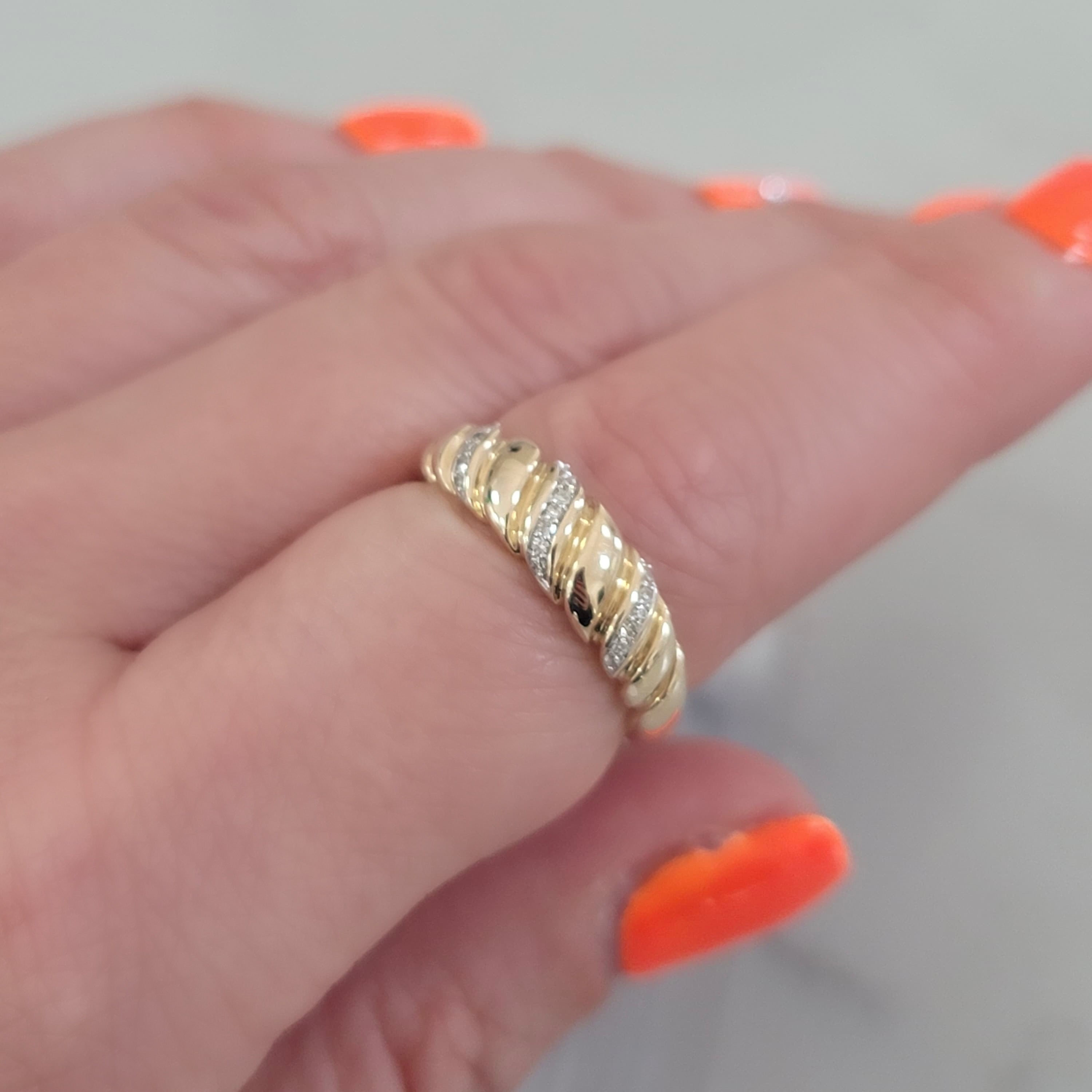 Vintage Croissant Natural Diamond Ring