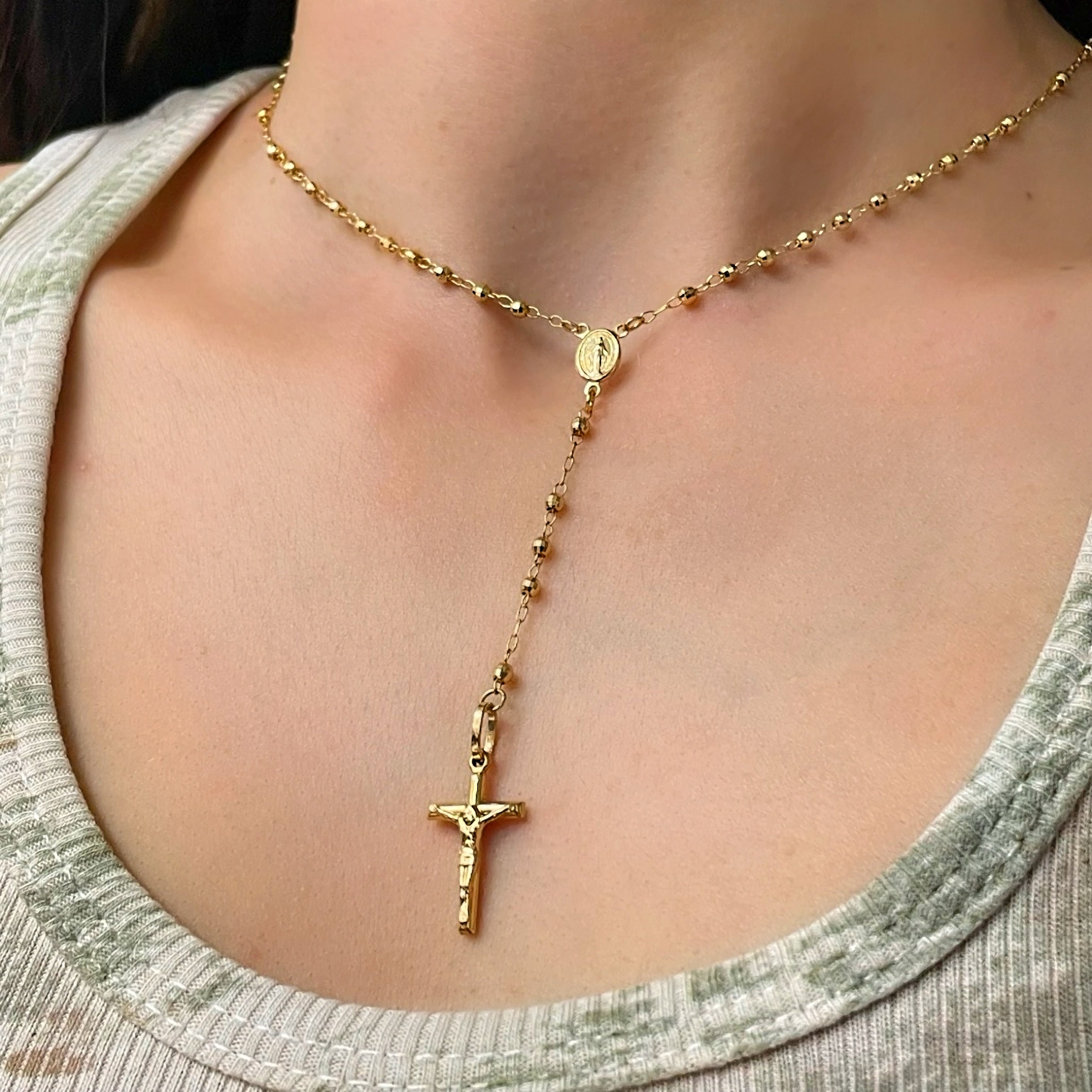 Rosary Choker (Solid 14K Gold)