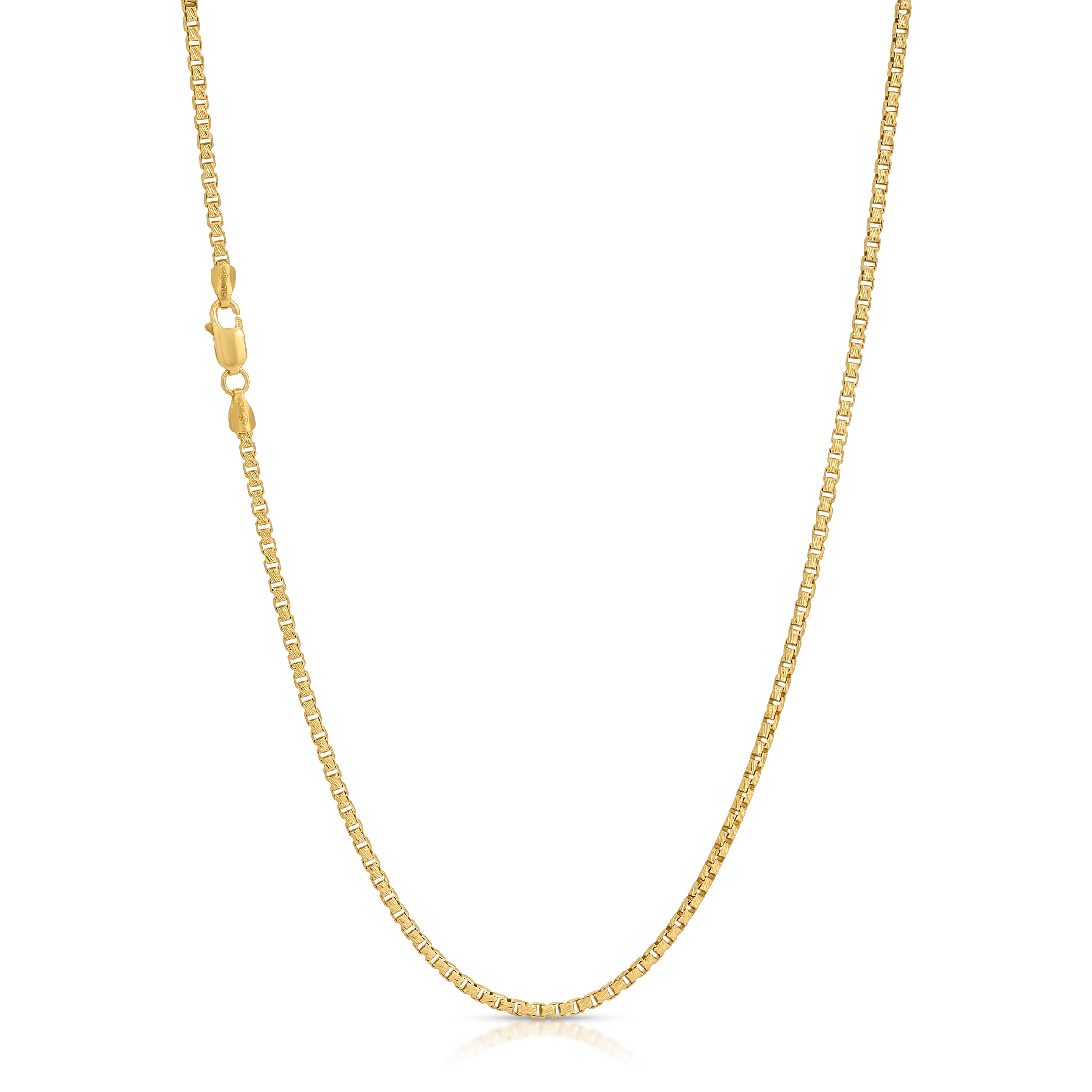 1.5MM Diamond Cut Box Chain (Solid Gold)