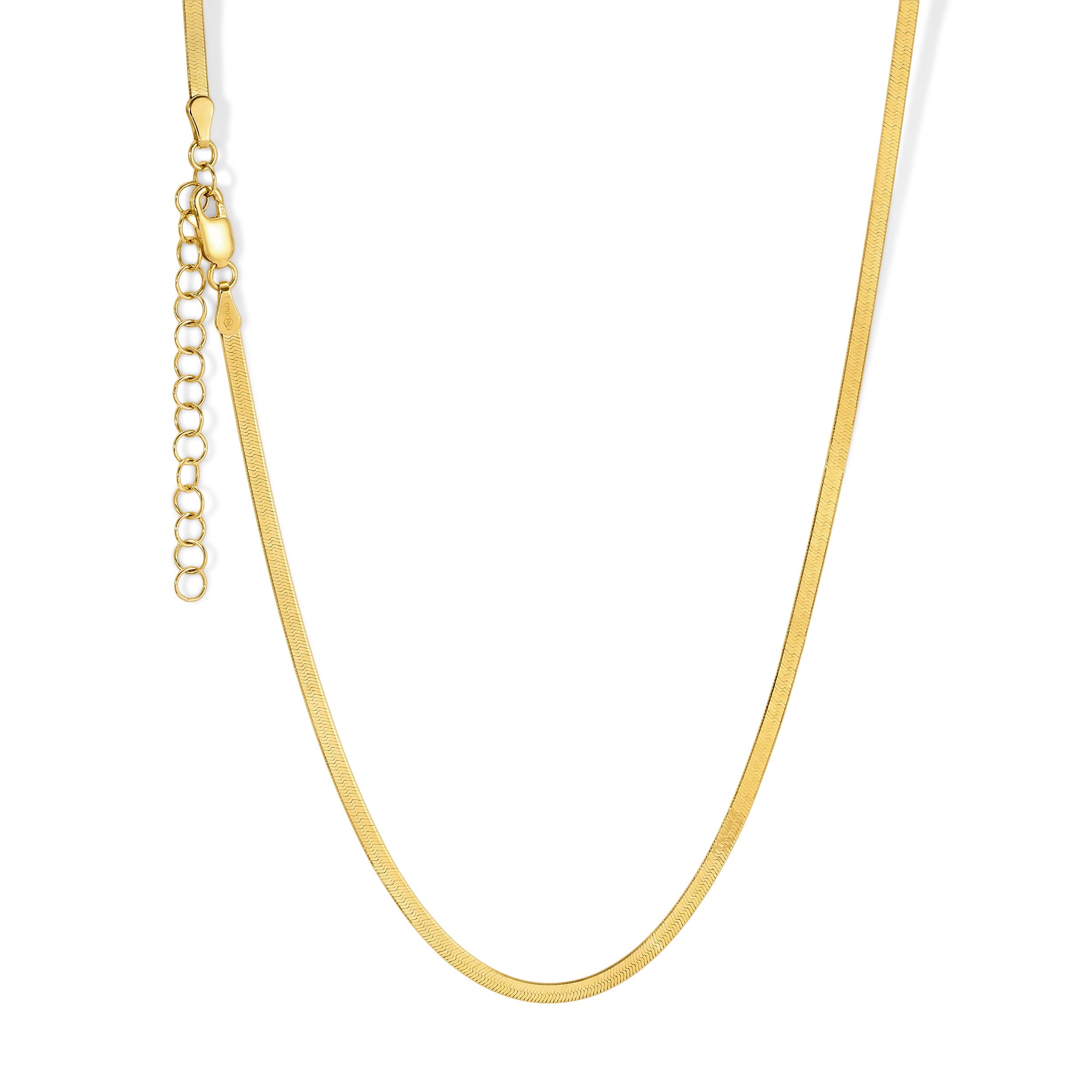 2.5MM Herringbone Chain Adjustable (Solid Gold)