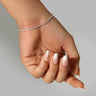 young hand model wearing ombre acrylic nails rope bracelet jewelry sterling silver 925 italy tarnish resistant nickel free jewelry women 2mm