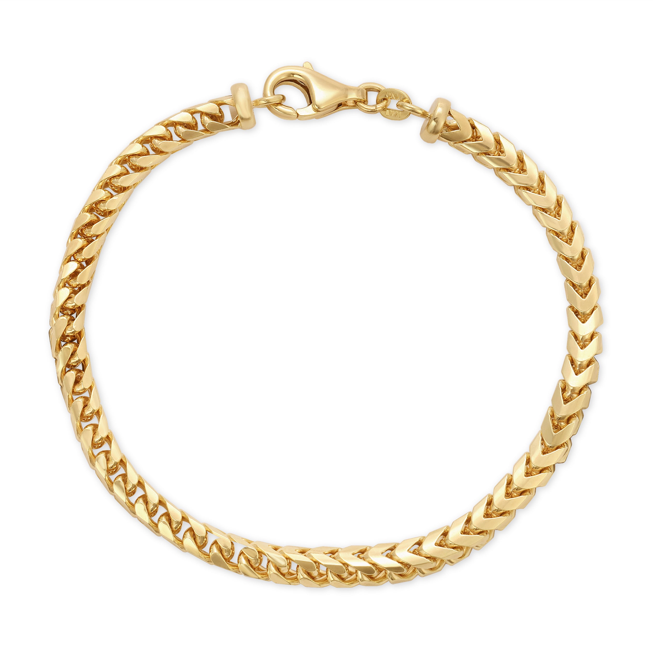 3.5MM Plain Franco Bracelet (Solid Gold)