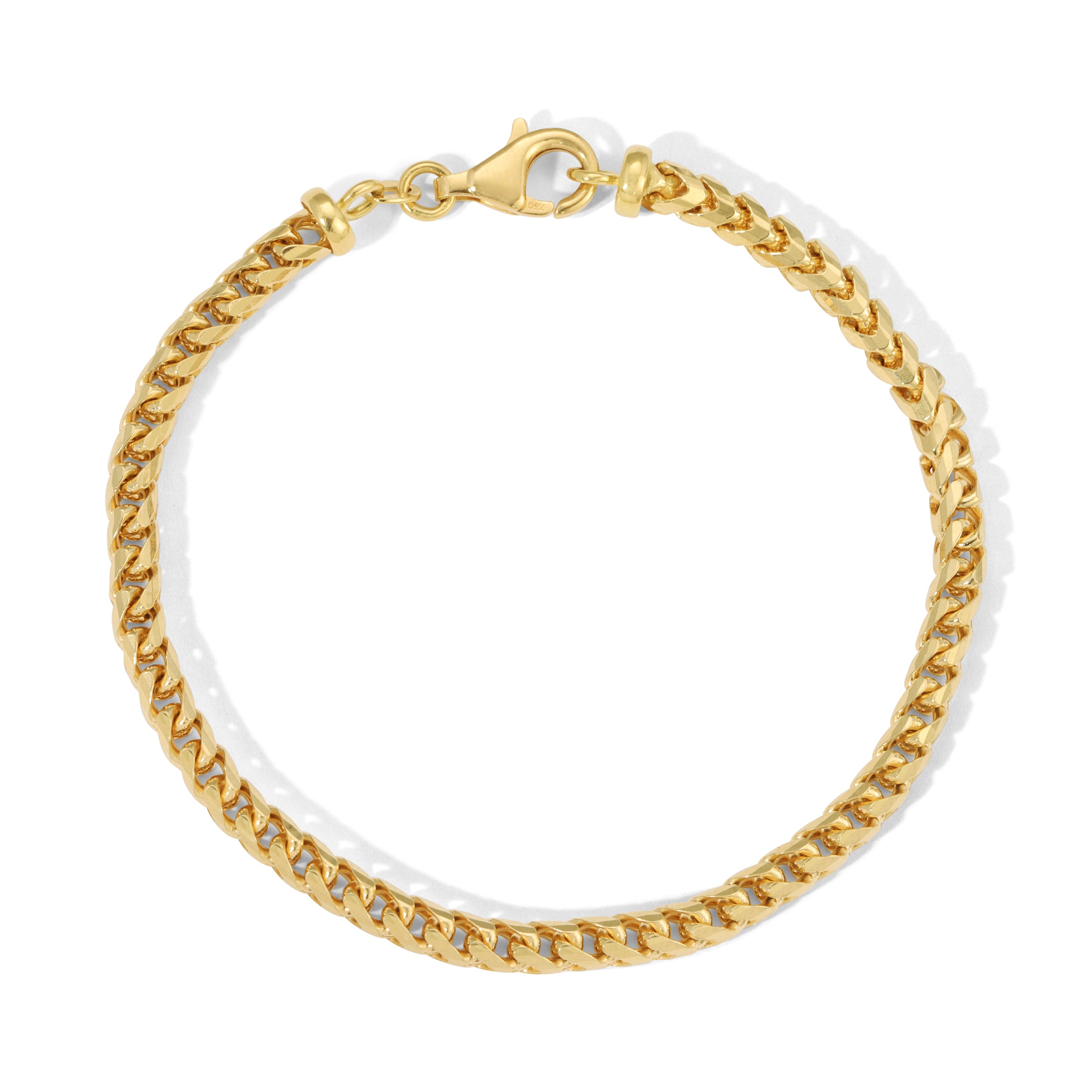 4.0MM Diamond Cut Franco Bracelet (Solid Gold)