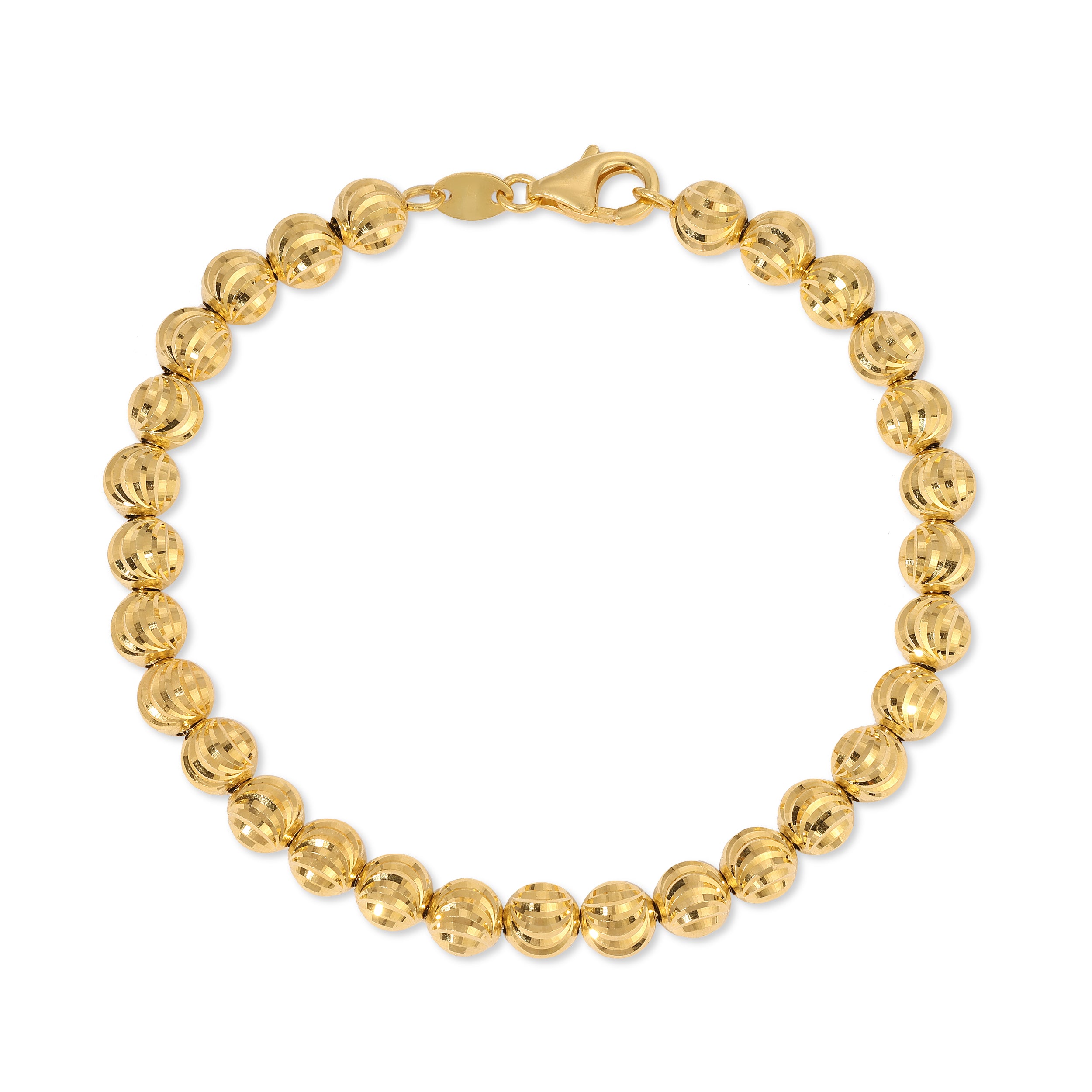 6.0MM Moonbead Bracelet (Solid Gold)