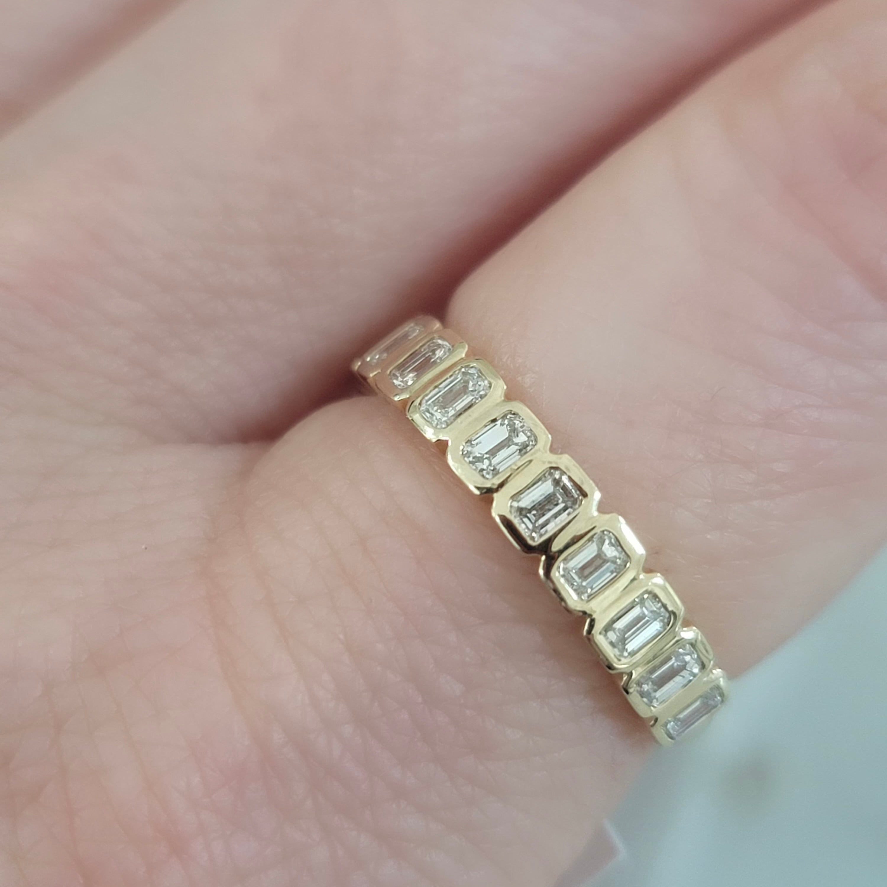 Upright Emerald-Cut Natural Diamond Ring