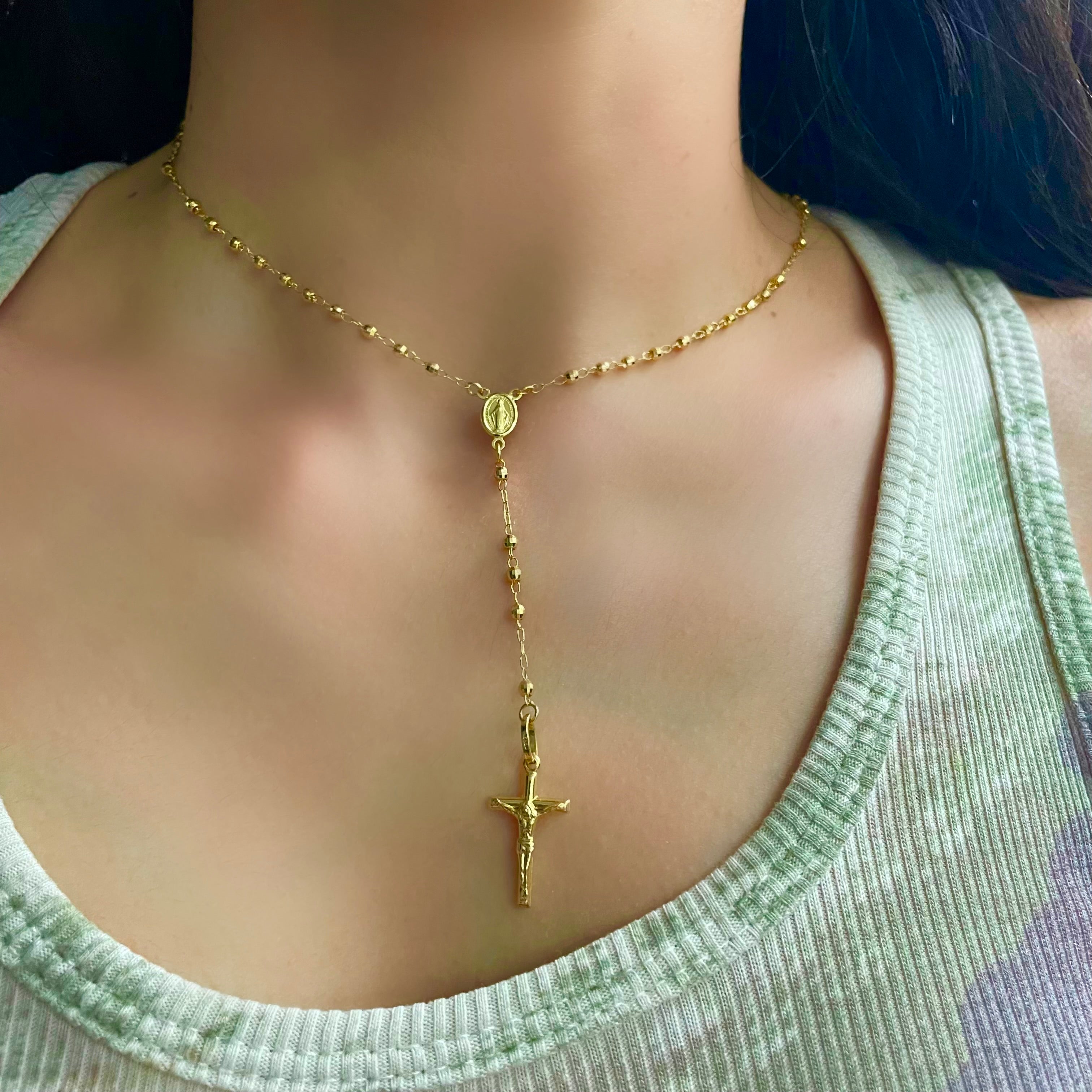 Rosary Choker (Solid 14K Gold)