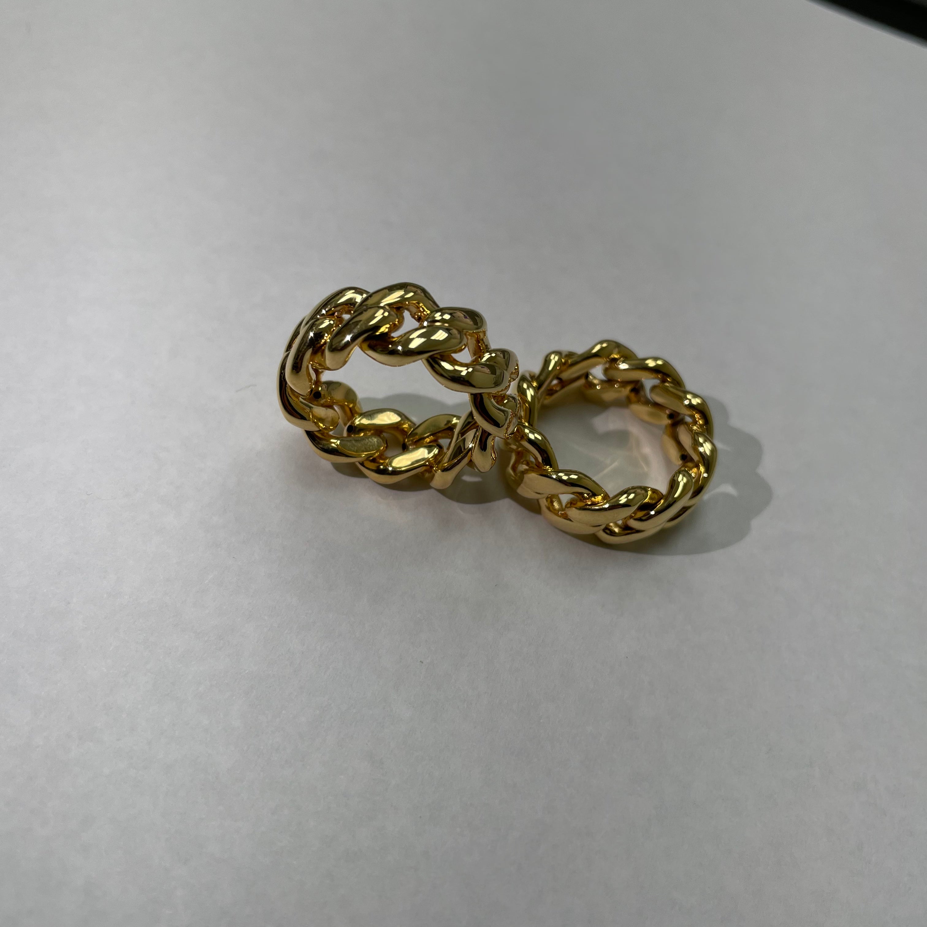 Hollow 18K Cuban Ring size 7 (made in Italy)