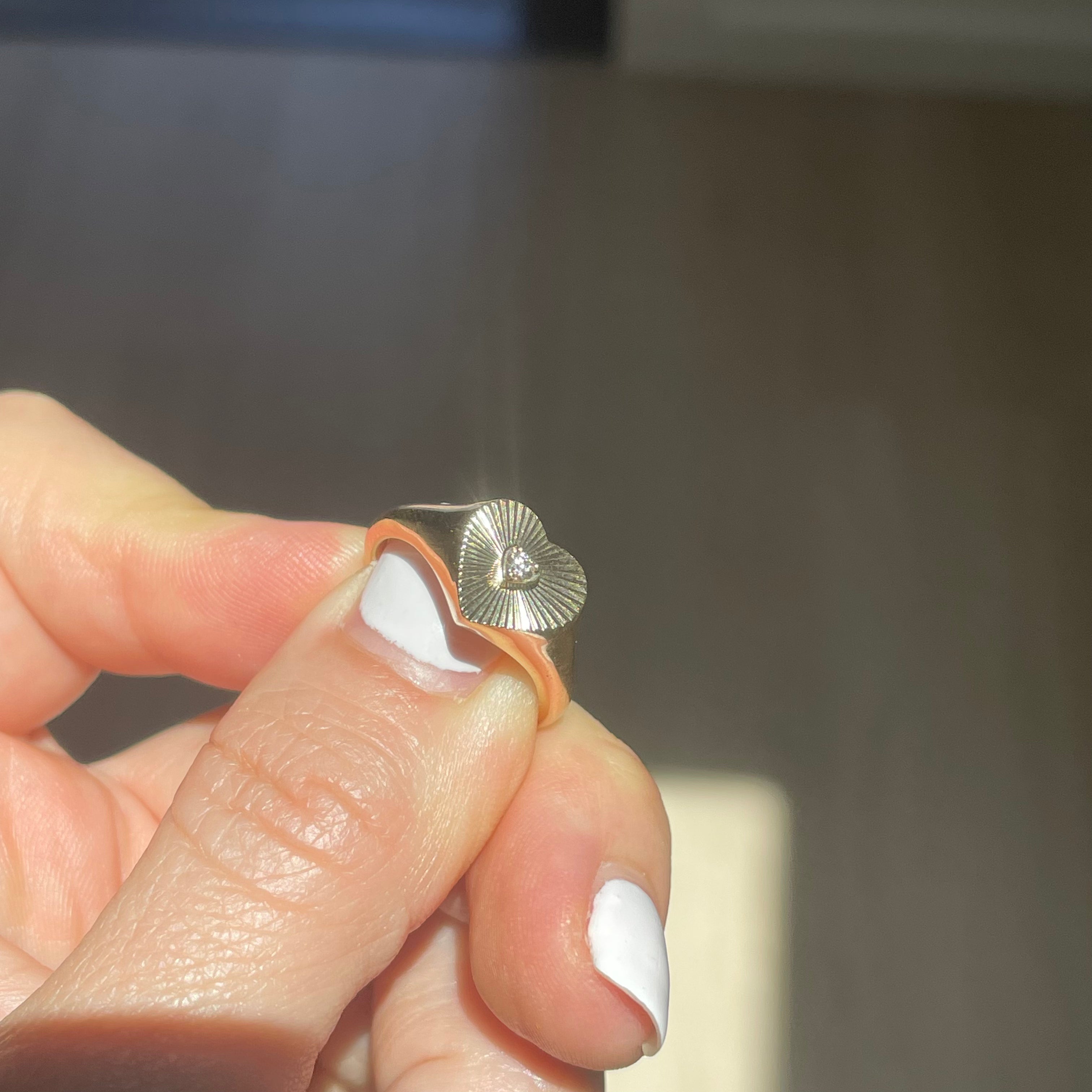 Deep Love Solitaire Heart Shaped Ring