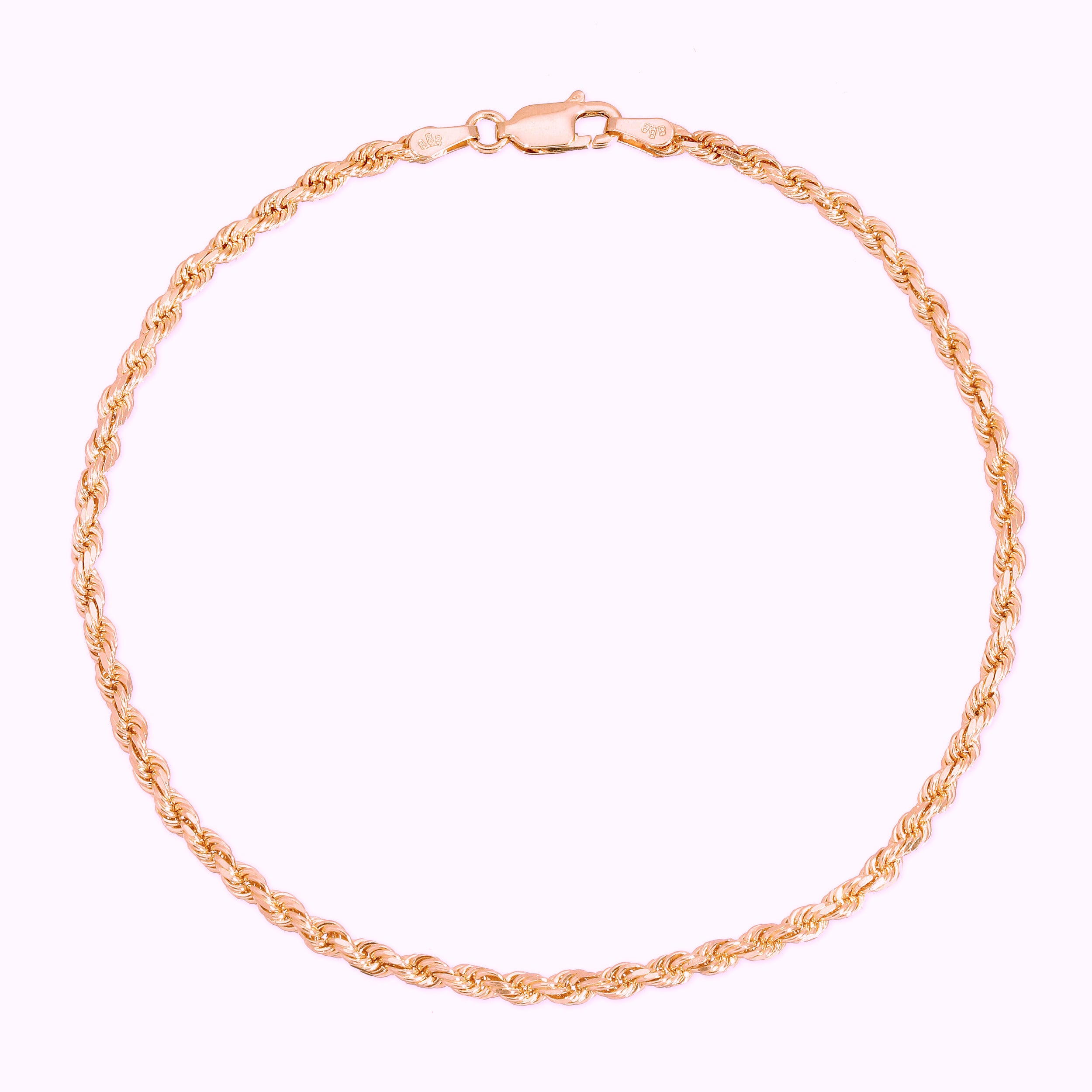 2.5MM Rope Bracelet (Solid Gold)