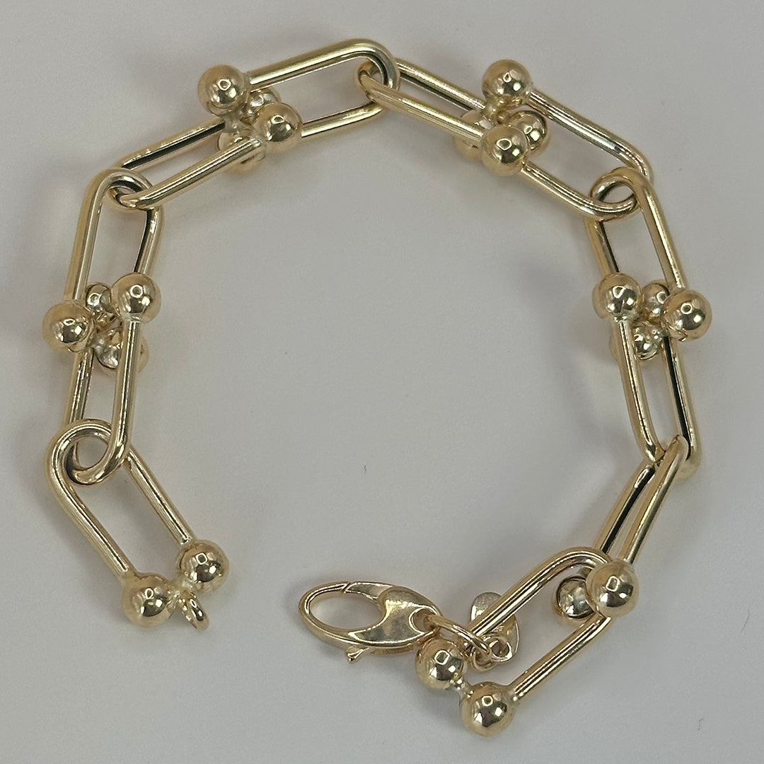 14K Gold U-Link Bracelet (Hollow)